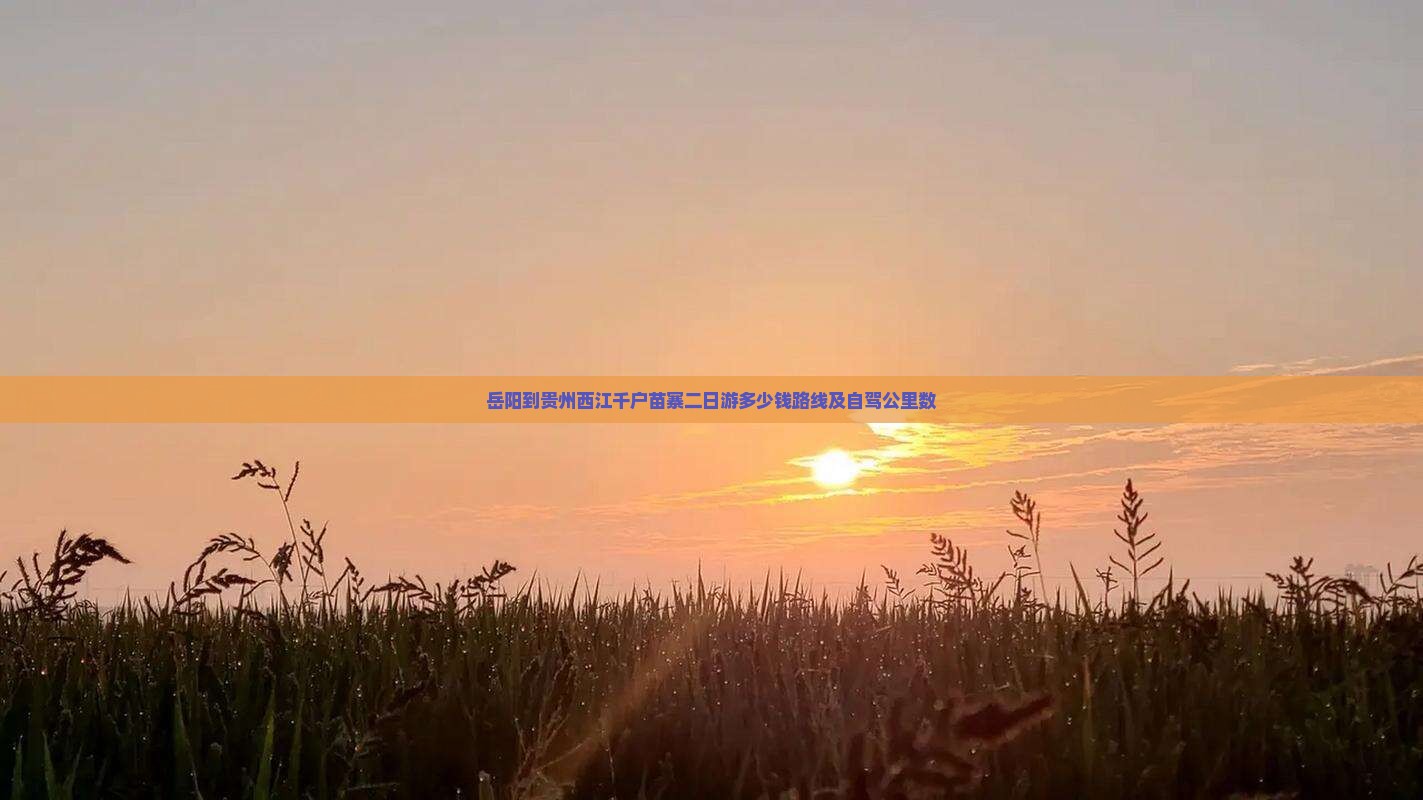 岳阳到贵州西江千户苗寨二日游