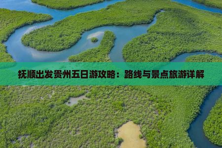 抚顺去贵州五日游