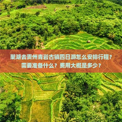 巢湖去贵州青岩古镇四日游