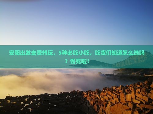 安阳去贵州旅游小吃