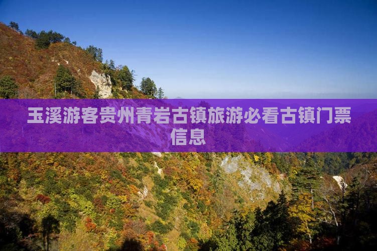 玉溪到贵州青岩古镇门票
