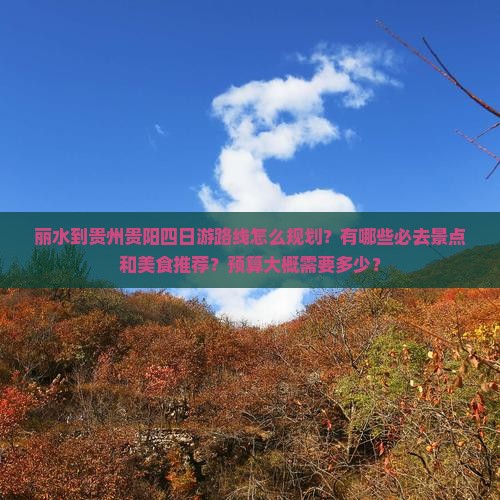 丽水到贵州贵阳四日游