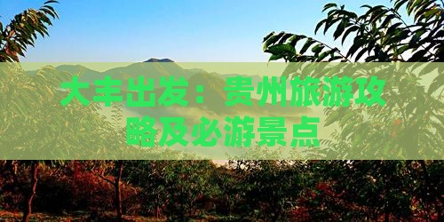 大丰出发：贵州旅游攻略及必游景点