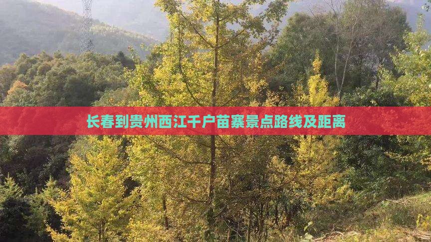 长春到贵州西江千户苗寨景点路线及距离