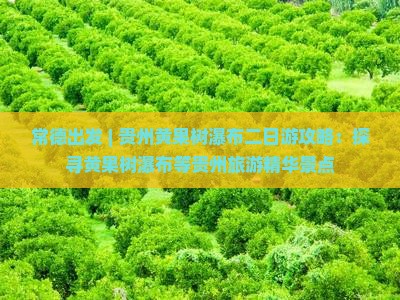常德出发 | 贵州黄果树瀑布二日游攻略：探寻黄果树瀑布等贵州旅游精华景点