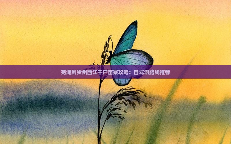 芜湖到贵州西江千户苗寨攻略：自驾游路线推荐