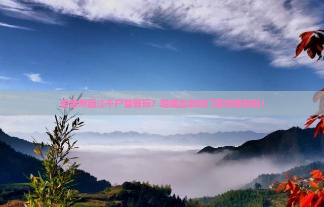 昭通去贵州西江千户苗寨门票