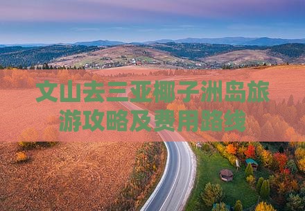文山去三亚椰子洲岛旅游攻略及费用路线