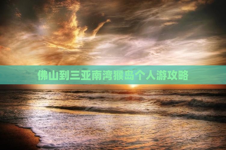 佛山到三亚南湾猴岛个人游攻略