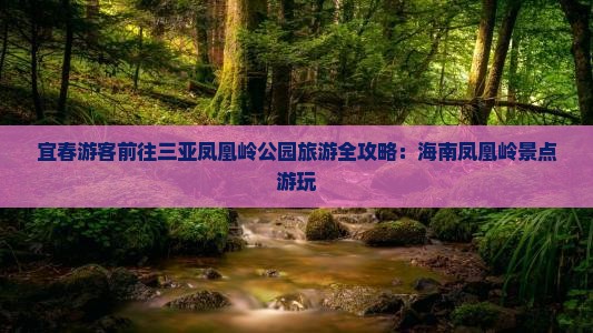 宜春游客前往三亚凤凰岭公园旅游全攻略：海南凤凰岭景点游玩