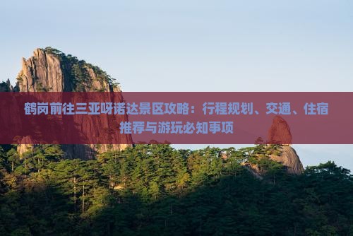 鹤岗前往三亚呀诺达景区攻略：行程规划、交通、住宿推荐与游玩必知事项