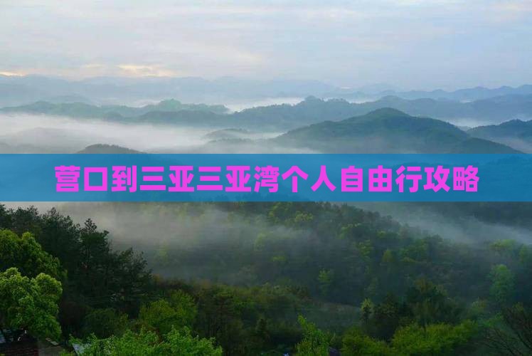 营口到三亚三亚湾个人自由行攻略