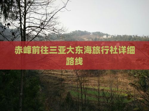 赤峰前往三亚大东海旅行社详细路线