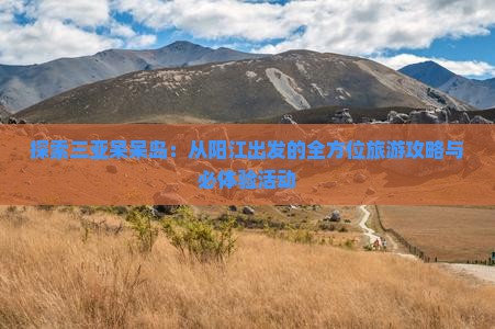 探索三亚呆呆岛：从阳江出发的全方位旅游攻略与必体验活动