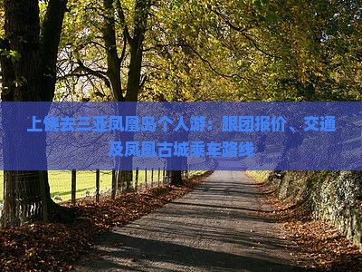 上饶去三亚凤凰岛个人游：跟团报价、交通及凤凰古城乘车路线