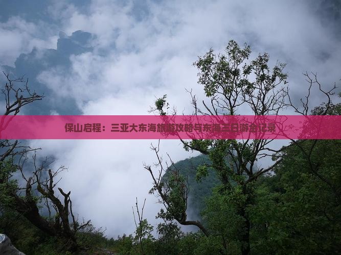 保山启程：三亚大东海旅游攻略与东海三日游全记录