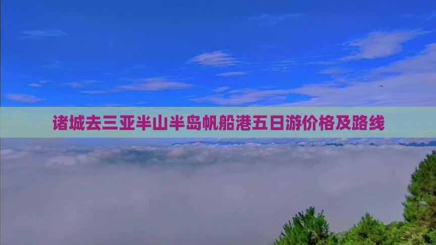 诸城去三亚半山半岛帆船港五日游价格及路线