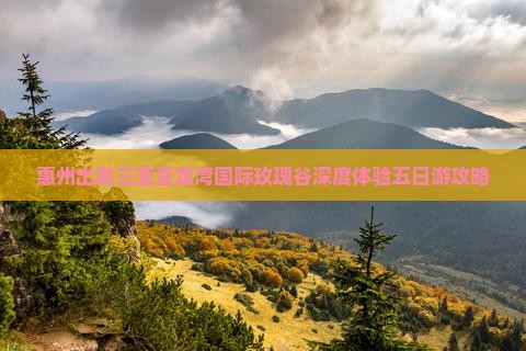 惠州出发三亚亚龙湾国际玫瑰谷深度体验五日游攻略