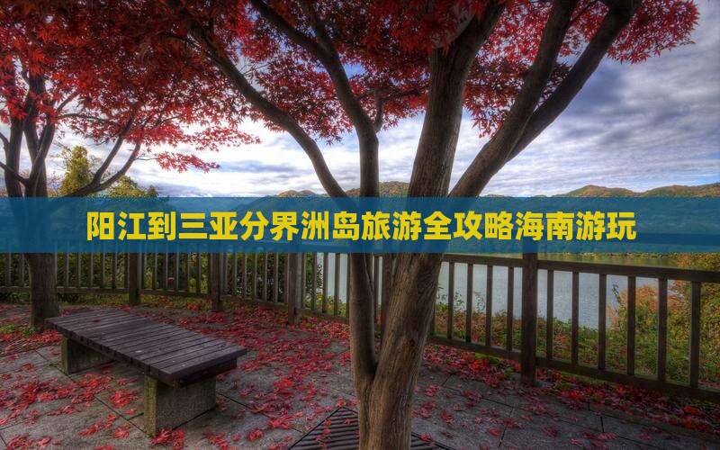 阳江到三亚分界洲岛旅游全攻略海南游玩