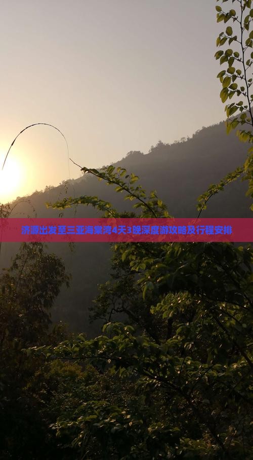 济源出发至三亚海棠湾4天3晚深度游攻略及行程安排