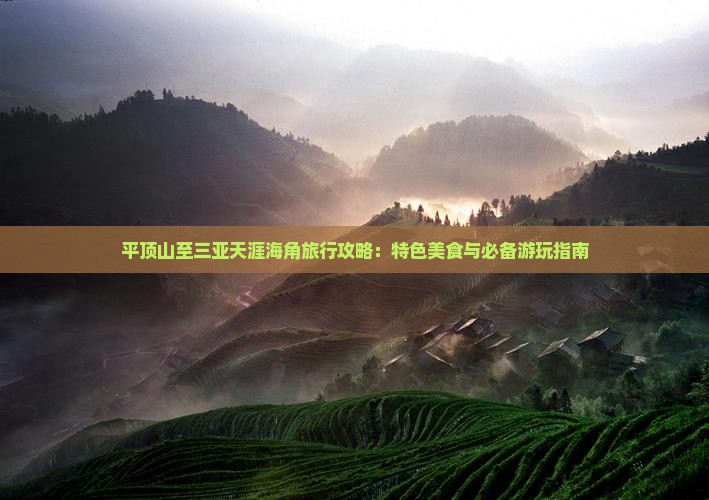 平顶山至三亚天涯海角旅行攻略：特色美食与必备游玩指南