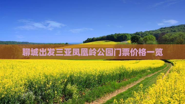 聊城出发三亚凤凰岭公园门票价格一览