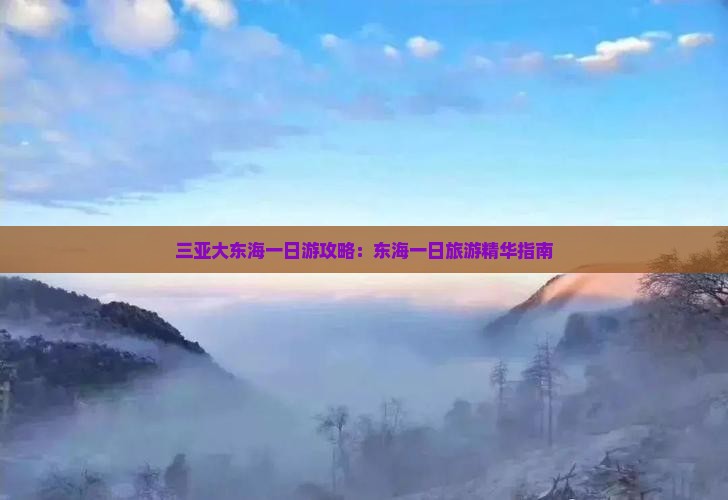 三亚大东海一日游攻略:东海一日旅游精华指南 三亚大东海一日游攻略:东海一日旅游精华指南