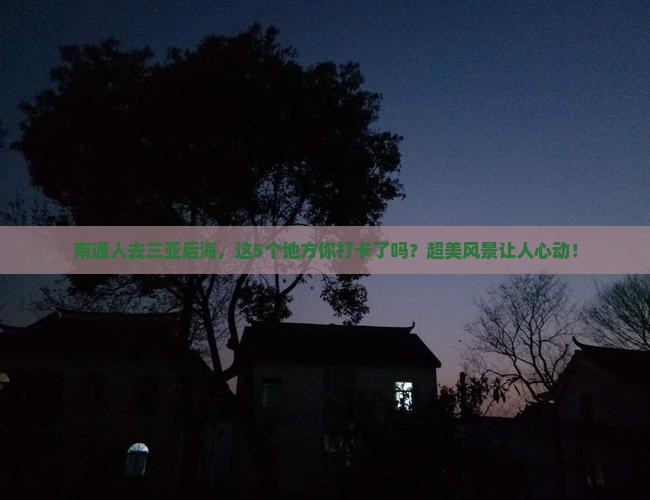 南通去三亚后海旅游打卡点
