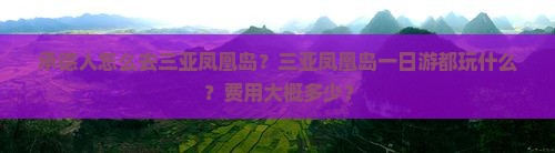 承德前往三亚凤凰岛一日游