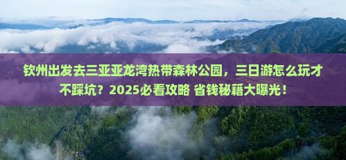 钦州前往三亚亚龙湾热带森林公园三日游