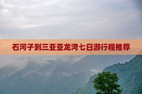 石河子到三亚亚龙湾七日游行程推荐