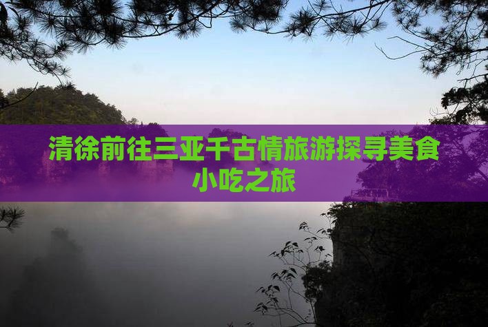 清徐前往三亚千古情旅游探寻美食小吃之旅