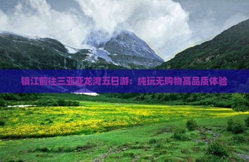 镇江前往三亚亚龙湾五日游：纯玩无购物高品质体验