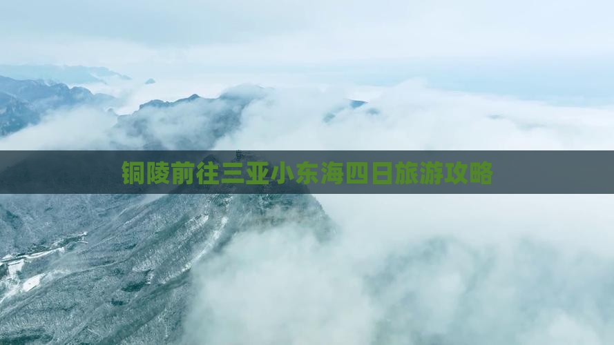铜陵前往三亚小东海四日旅游攻略