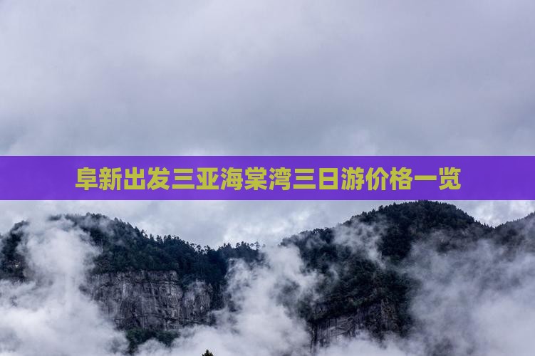 阜新出发三亚海棠湾三日游价格一览