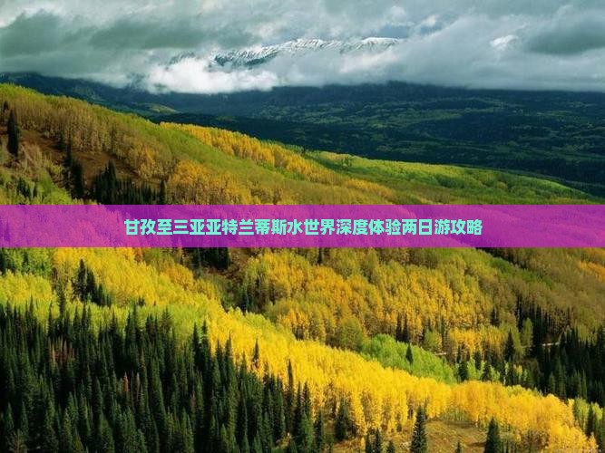 甘孜至三亚亚特兰蒂斯水世界深度体验两日游攻略
