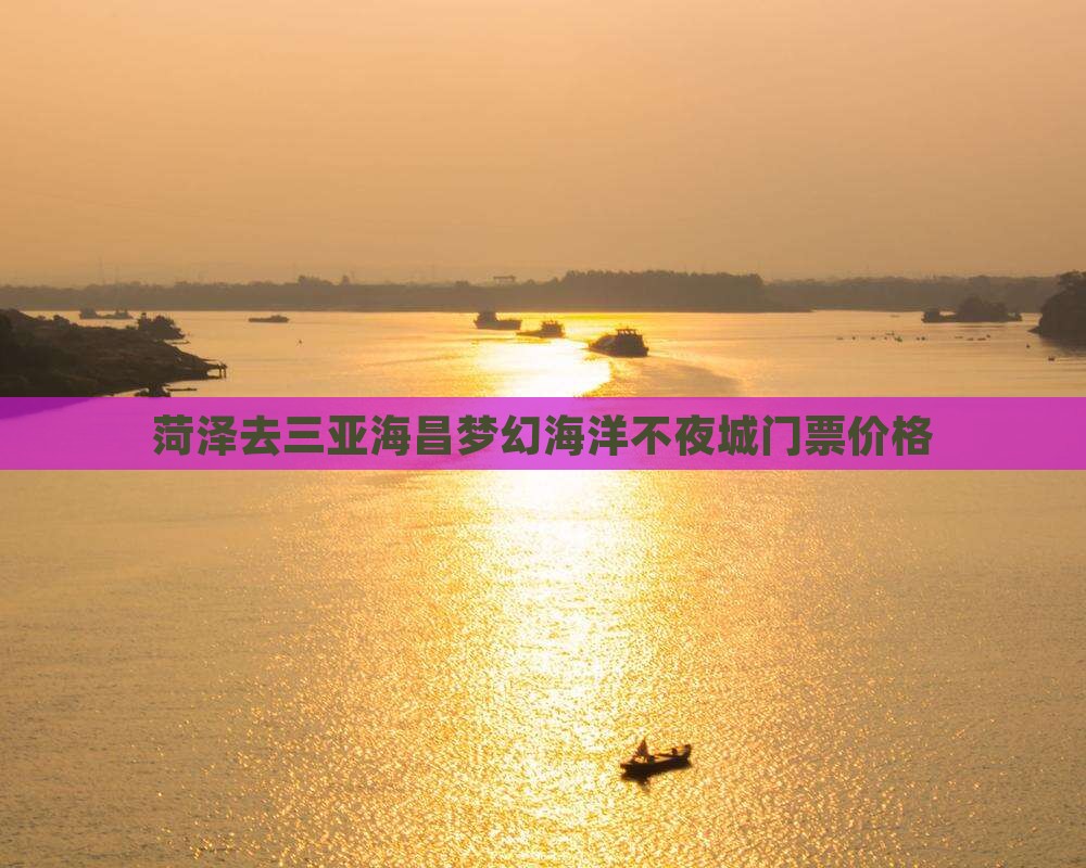 菏泽去三亚海昌梦幻海洋不夜城门票价格