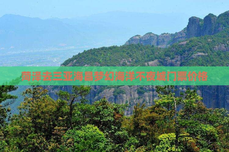 菏泽去三亚海昌梦幻海洋不夜城门票价格