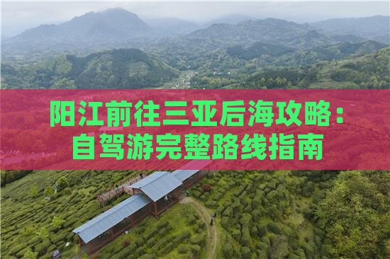阳江前往三亚后海攻略：自驾游完整路线指南