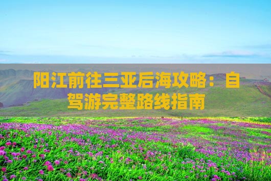 阳江前往三亚后海攻略：自驾游完整路线指南
