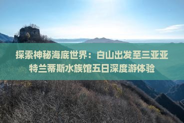 探索神秘海底世界：白山出发至三亚亚特兰蒂斯水族馆五日深度游体验