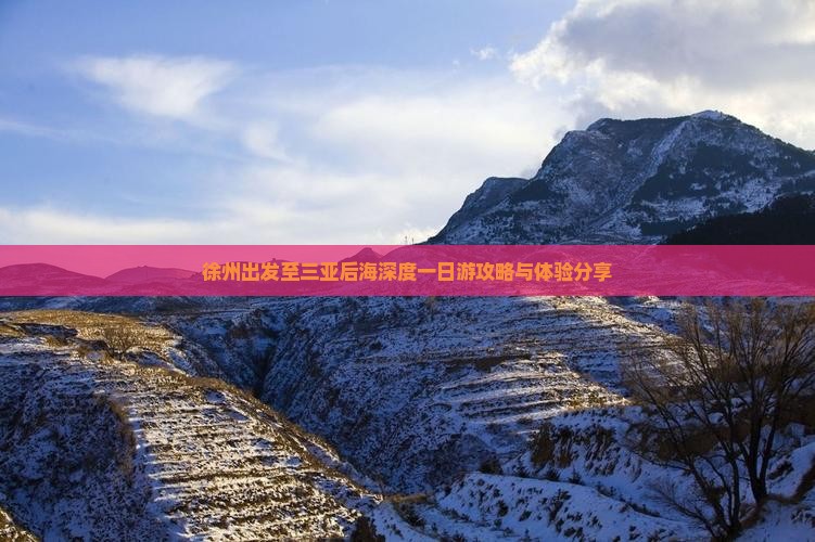 徐州出发至三亚后海深度一日游攻略与体验分享