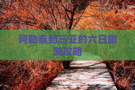阿勒泰到三亚的六日旅游攻略