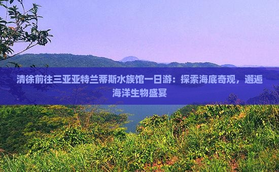 清徐前往三亚亚特兰蒂斯水族馆一日游：探索海底奇观，邂逅海洋生物盛宴