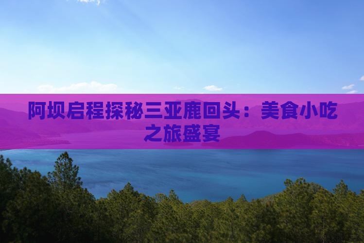 阿坝启程探秘三亚鹿回头：美食小吃之旅盛宴