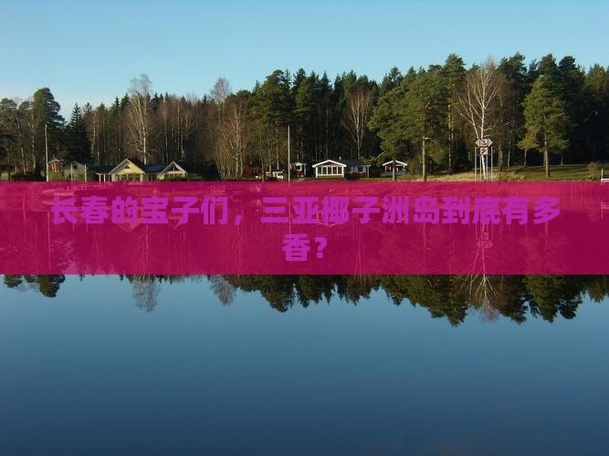 长春去三亚椰子洲岛必玩地