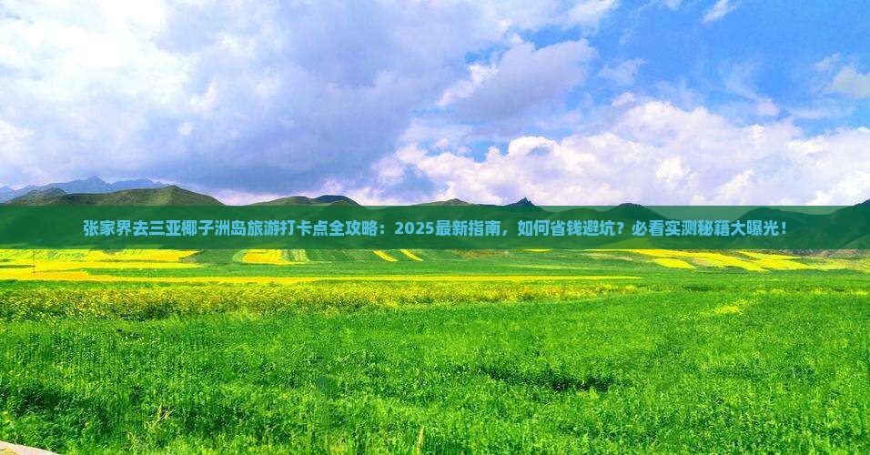 张家界前往三亚椰子洲岛旅游打卡点