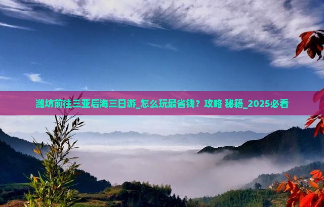 潍坊前往三亚后海三日游