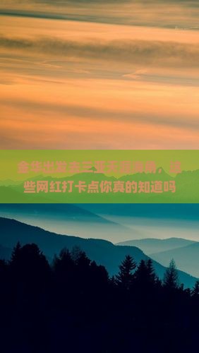 金华去三亚天涯海角旅游网红地点