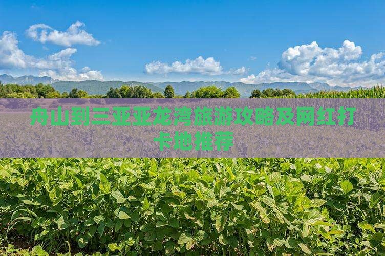 舟山到三亚亚龙湾旅游攻略及网红打卡地推荐